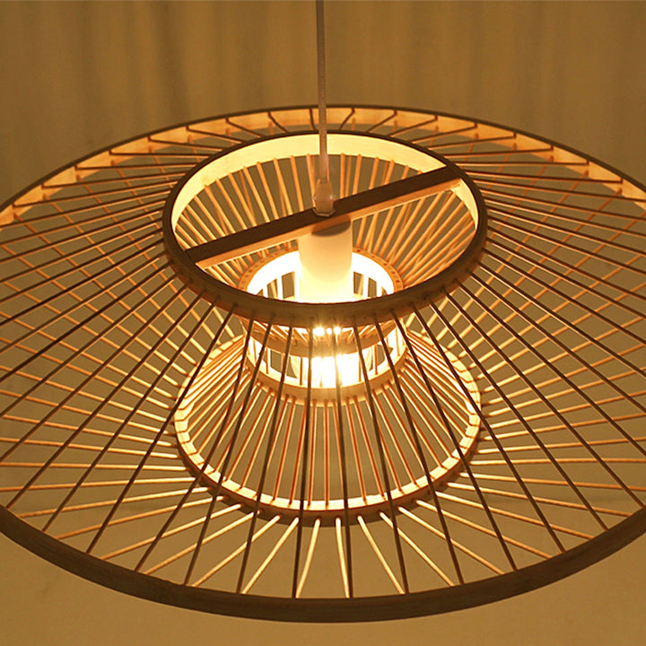 Round Bamboo Pendant Light