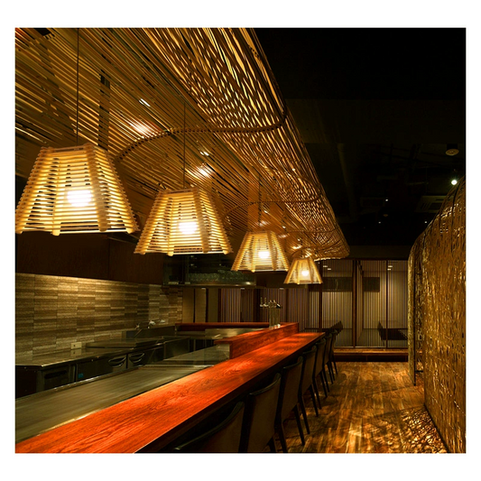 Arana Small Bamboo Pendant Light for Restaurant