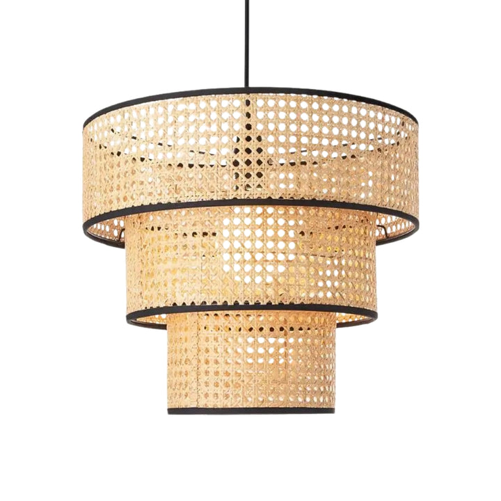 ArcoMead 3-Tiered Rattan Drum Pendant