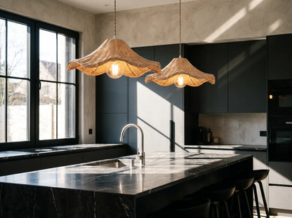 Ariel wave rattan pendants for Minimalist Room