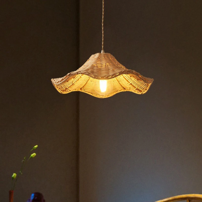 Ariel Wavy Rattan Pendant Light