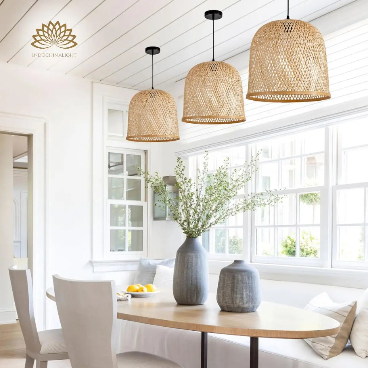 Arun Bamboo Pendant Light for dining room