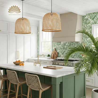 Arun Bamboo Pendant Light for kitchen island