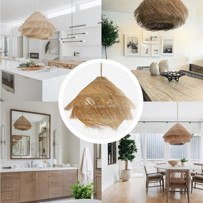 ashburn rattan fringe pendant light for room