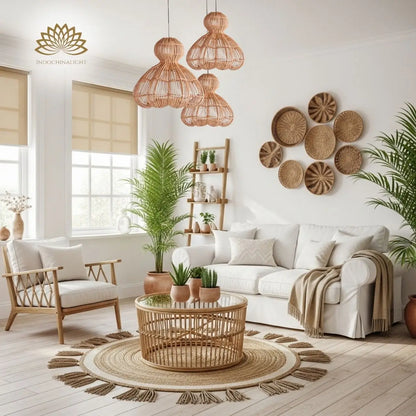 Aurelia Large Rattan Hanging Light for living room