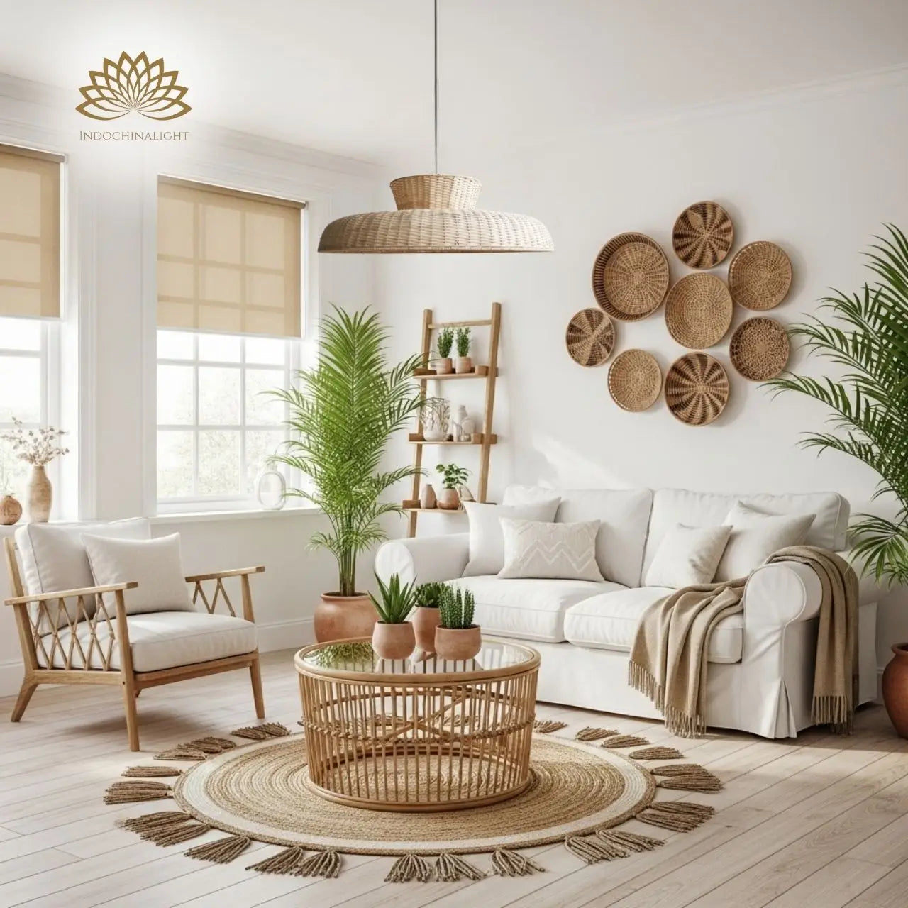 Balla Wicker Pendant Light for living room
