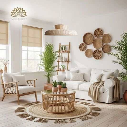 Balla Wicker Pendant Light for living room