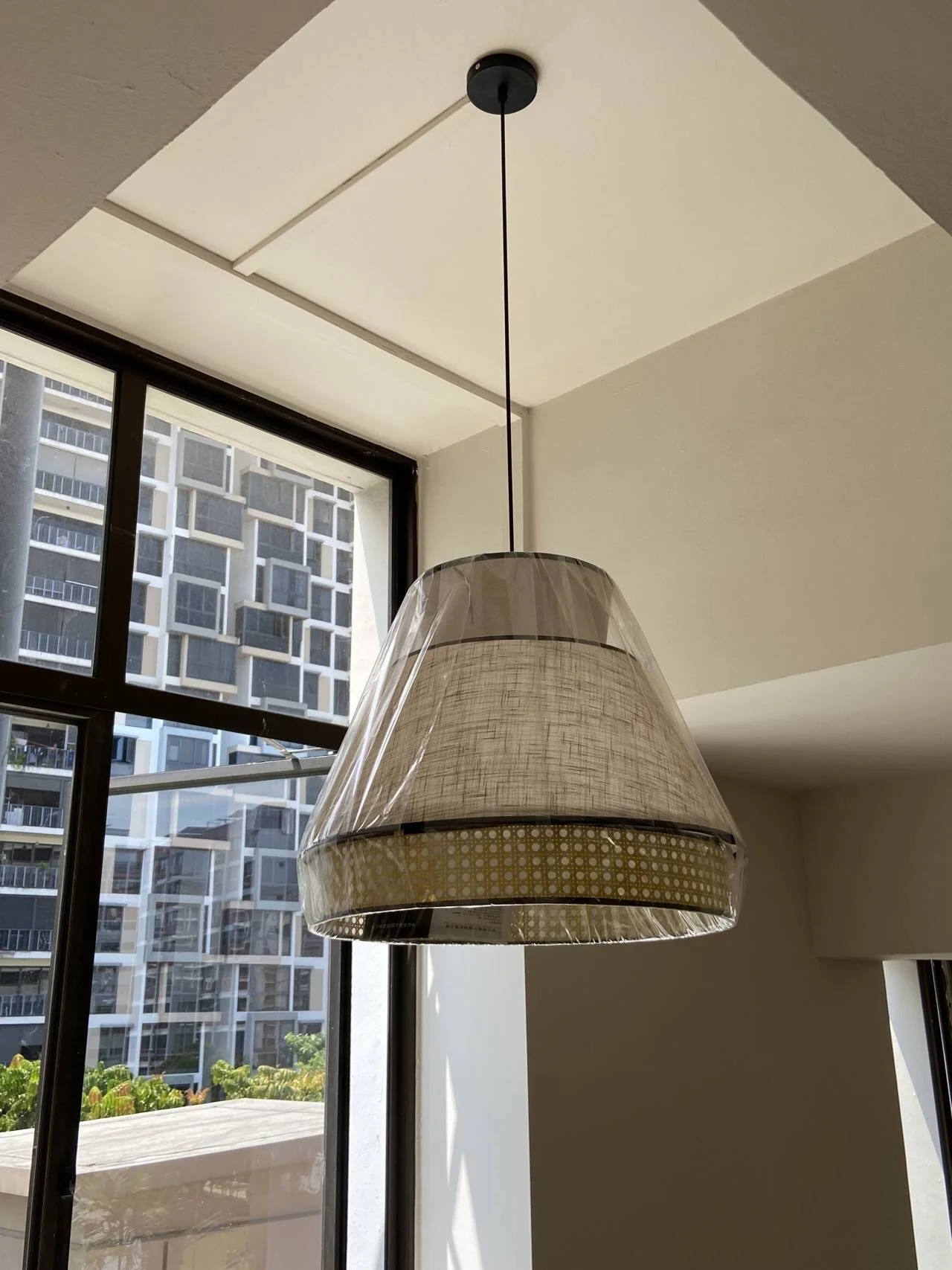 Singapour Cylinder Tier Rattan Pendant Light