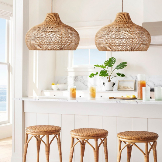 Anjani Natural Dome Rattan Pendan Light