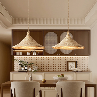 Yariah Cone Shaped Bamboo Rattan Pendant Light