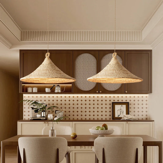 Yariah Cone Bamboo Rattan Pendant Light