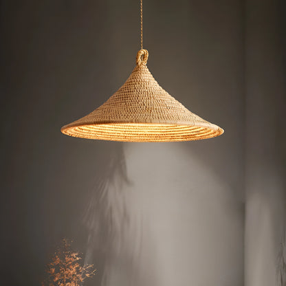 Yariah Cone Bamboo Rattan Pendant Light