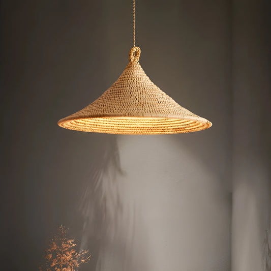 Yariah Cone Bamboo Rattan Pendant Light