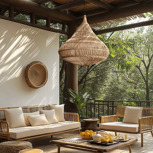 Drop Rattan Pendant Light