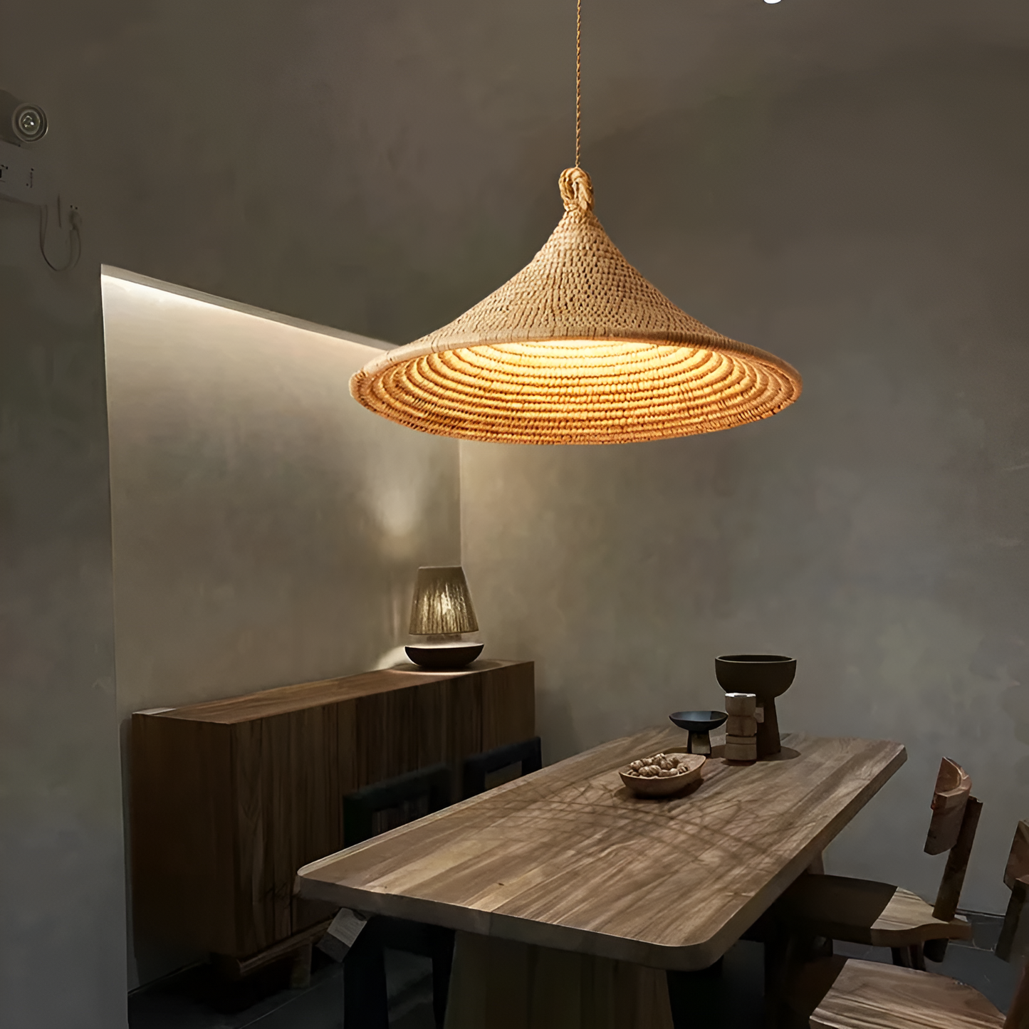 Yariah Cone Shaped Bamboo Rattan Pendant Light