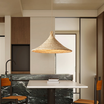 Yariah Cone Shaped Bamboo Rattan Pendant Light