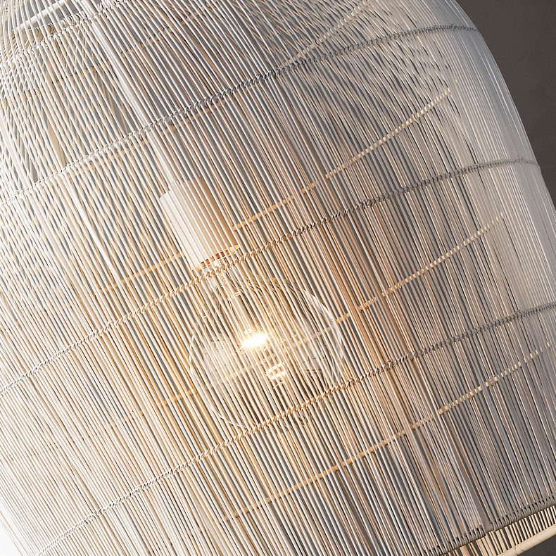 Cabrillo White Wabi Sabi Rattan Pendant Light