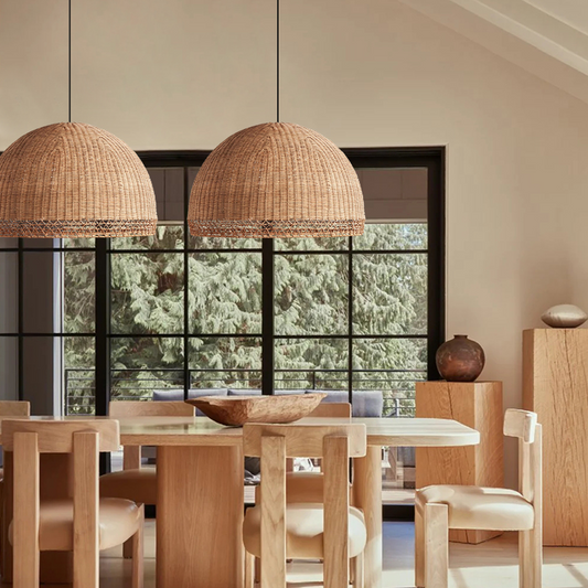 Augusta Dome Wicker Rattan Pendant Light