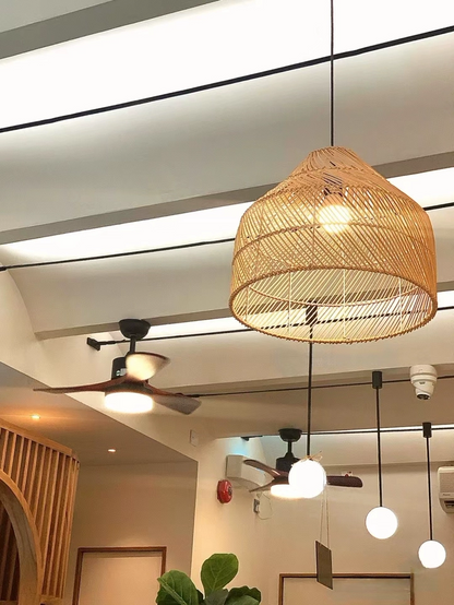 Cocoa Rattan Pendant Light