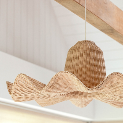Luna Hat Shape Wicker Rattan Pendant Light