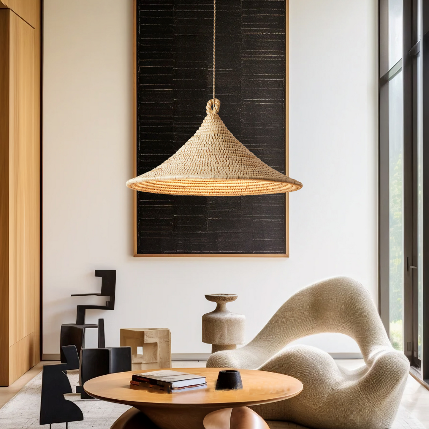 Yariah Cone Shaped Bamboo Rattan Pendant Light