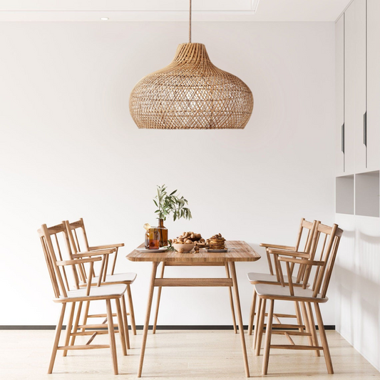 Anjani Dome Natural Rattan Pendant Light