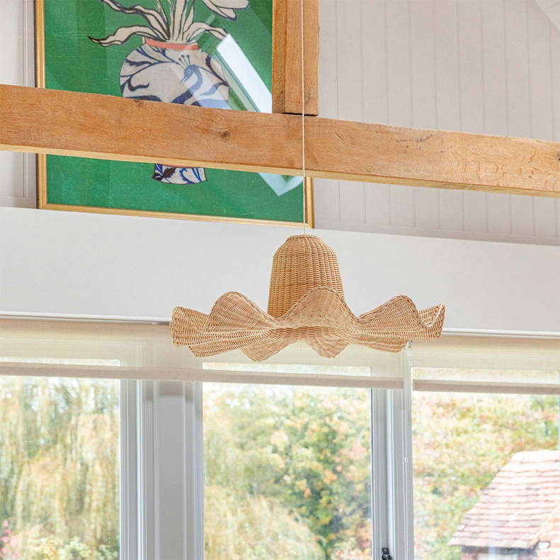 Luna Hat Shape Wicker Rattan Pendant Light