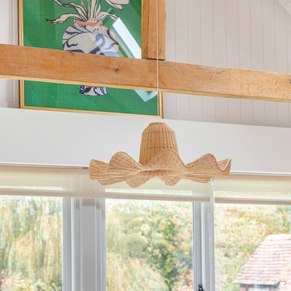 Luna Hat Shape Wicker Rattan Pendant Light