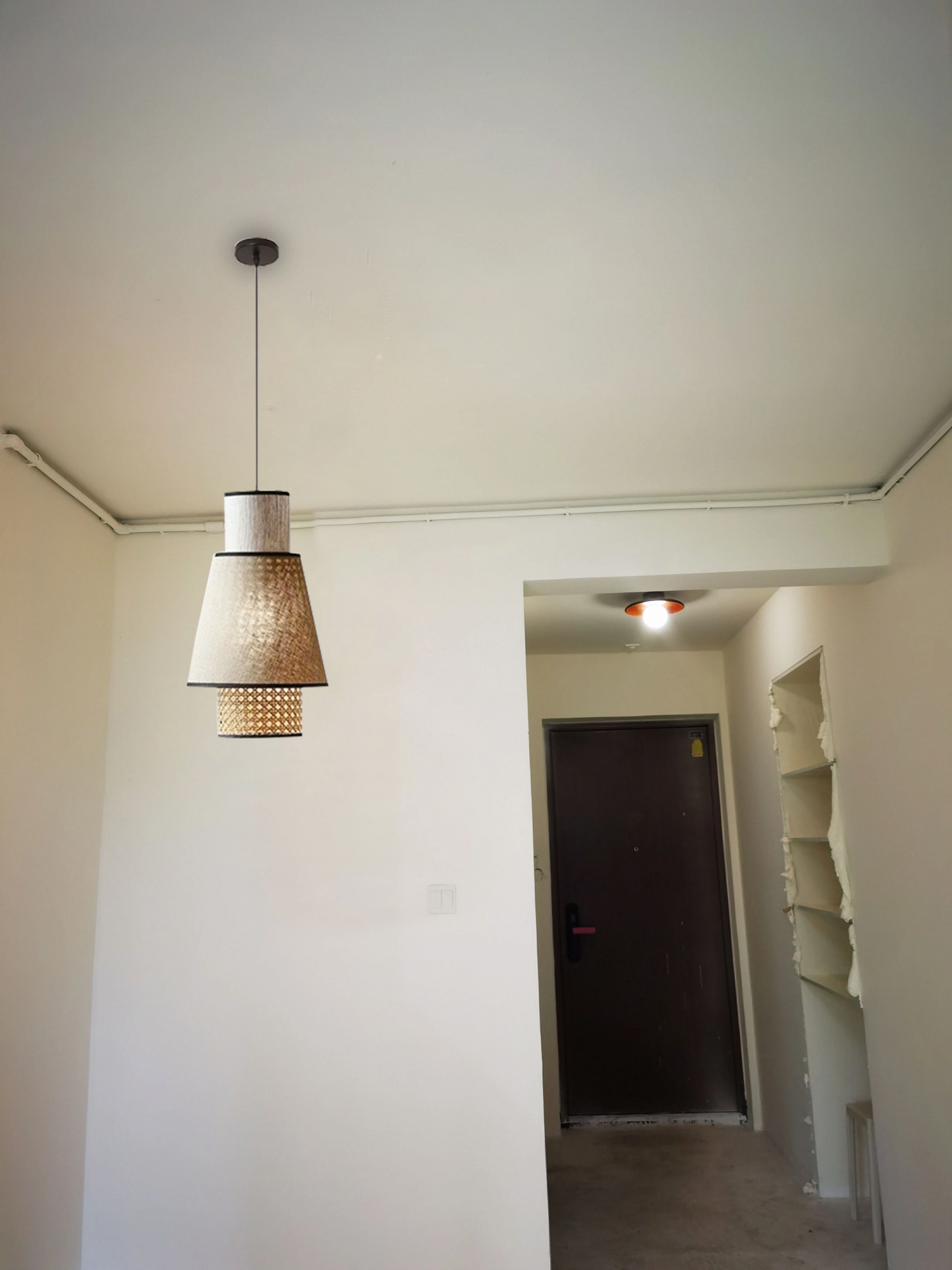Singapour Cylinder Tier Rattan Pendant Light