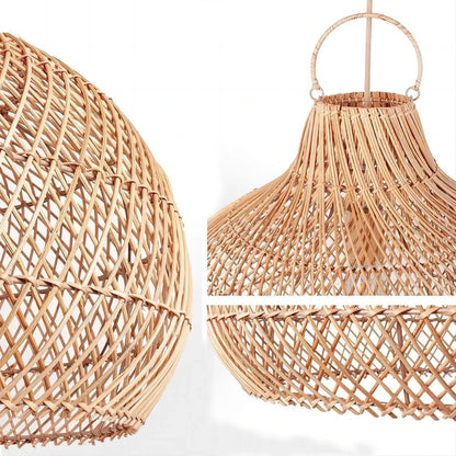 Anjani Large Dome Black Rattan Pendant Light