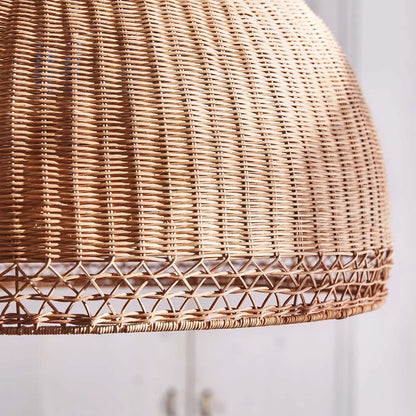 Augusta Dome Wicker Rattan Pendant Light - Half-Round Shade