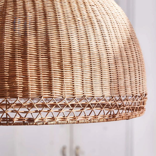Augusta Dome Wicker Rattan Pendant Light - Half-Round Shade