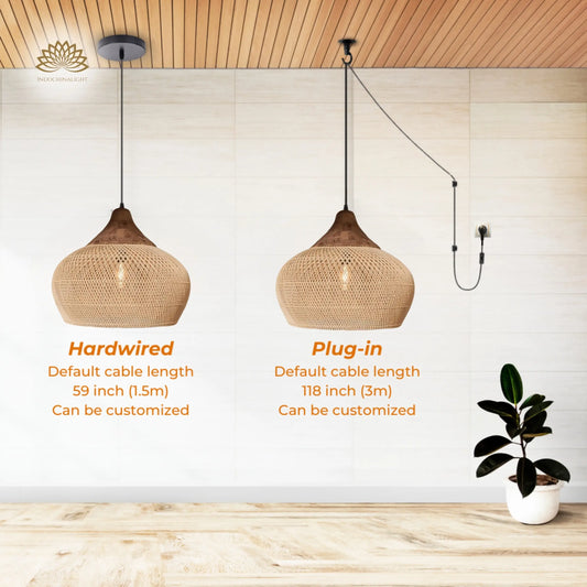 Bathari Wabi Sabi Rattan Pendant Light Accessories Type