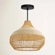 Beatrice Boho Black and Rattan Pendant Light