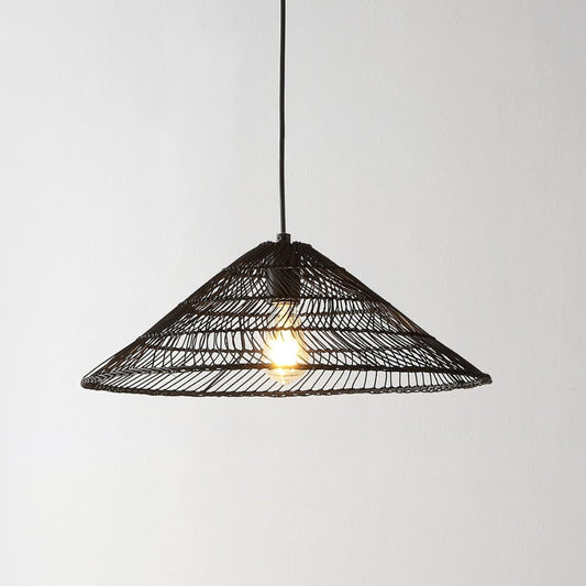 black rattan hanging light