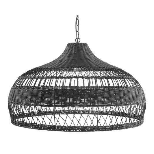 Black Rattan Wicker Basket Pendant Light