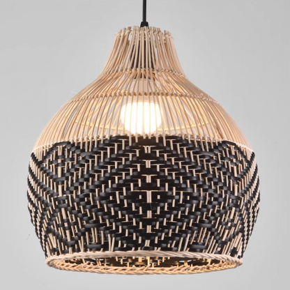 Blacorb Black Rattan Wicker Pendant Light