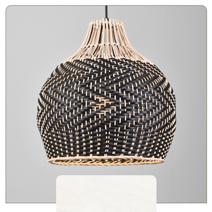 Blacorb Rattan Black Wicker Pendant Light