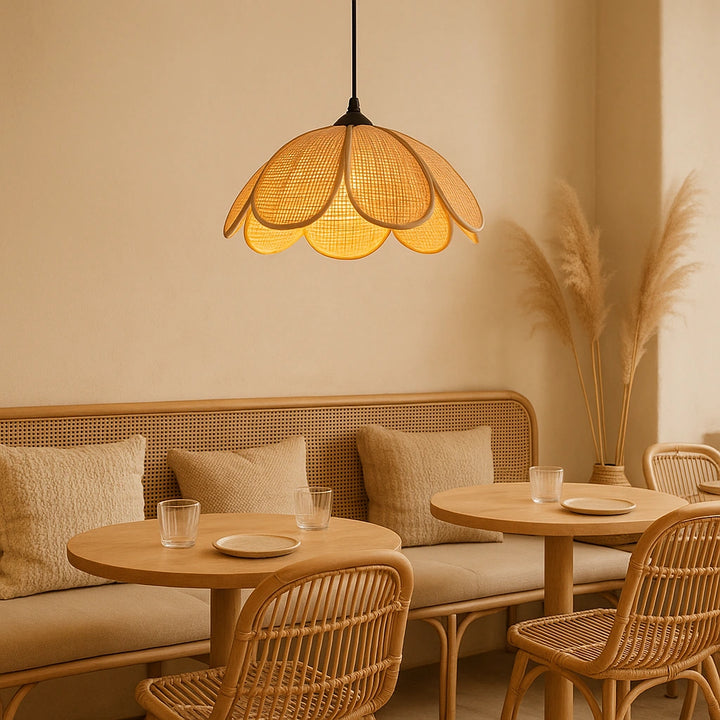 Bloom Rattan Pendant Light