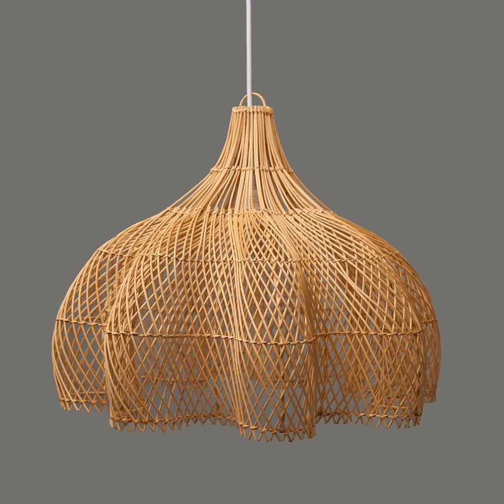 bohemian rattan whipped pendant light