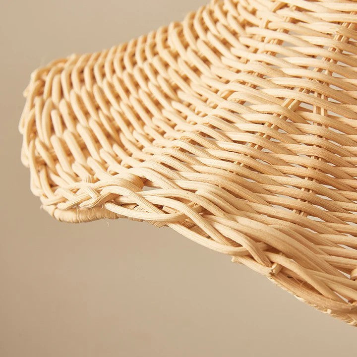 Boho Floral Rattan Pendant Light