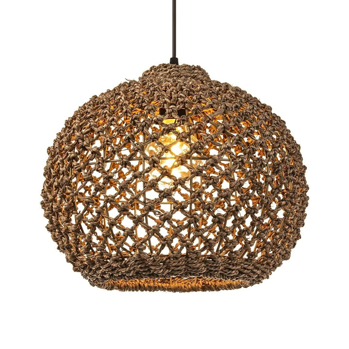 Globe Basket Jute Pendant Light