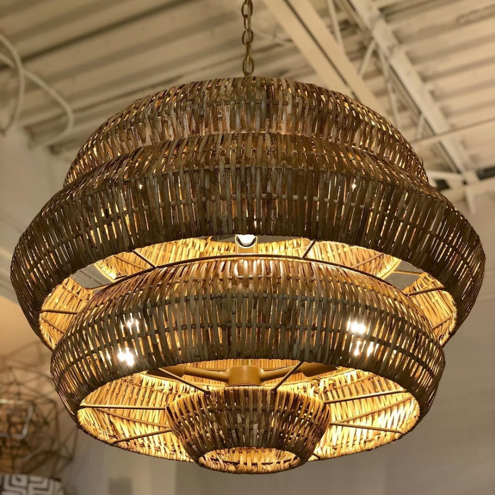 Wabi Sabi Natural Rattan Multi Pendant Light