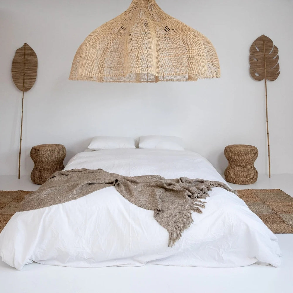 boho rattan whipped pendant light for bedroom