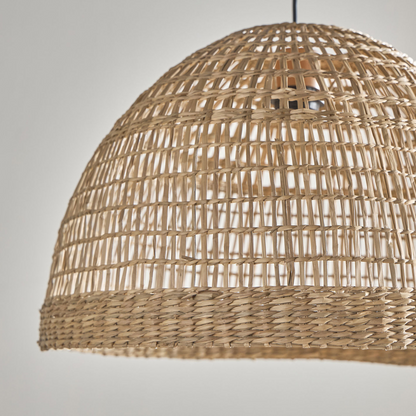 Bonin Large Dome Rattan Pendant Light Woven Shade