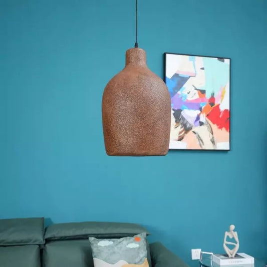 brown wabi sabi ceramic resin vase pendant light for room