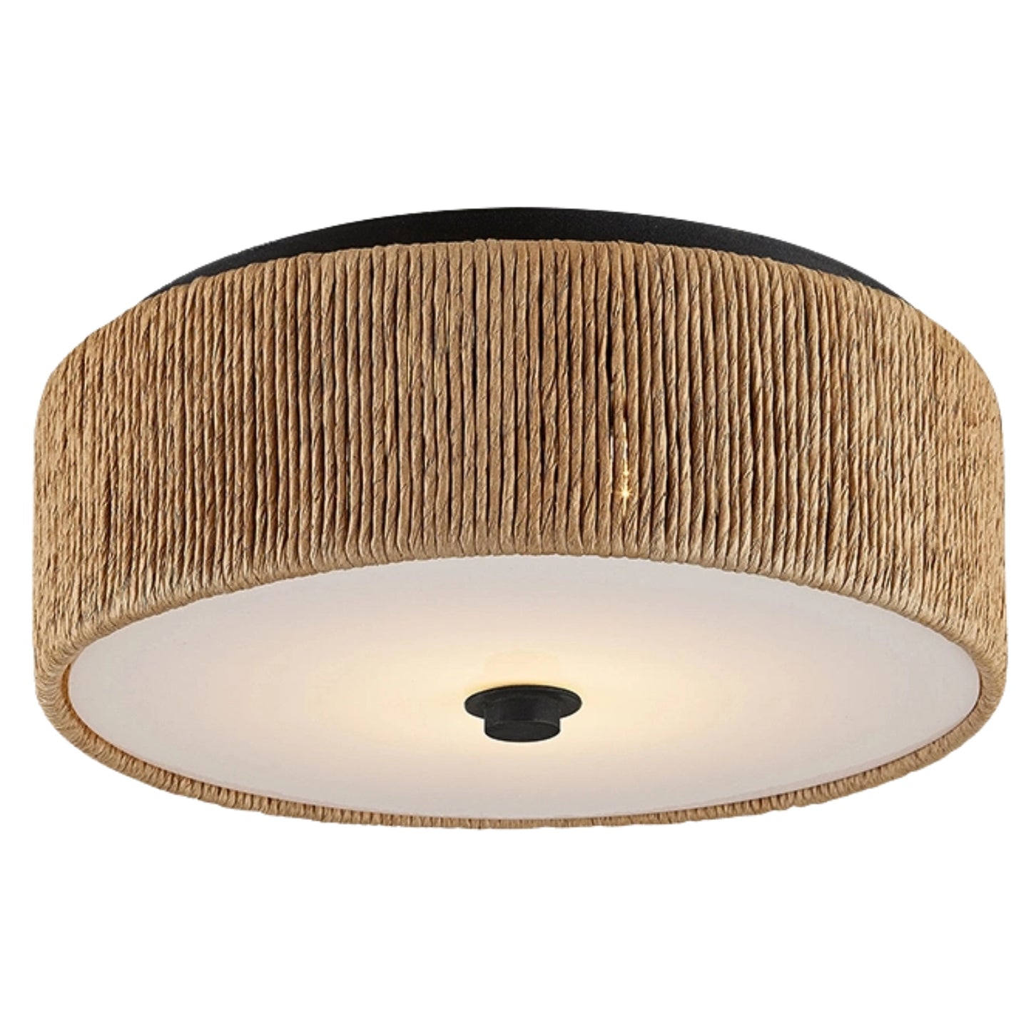 Brownell Rattan Drum Flush Mount Light