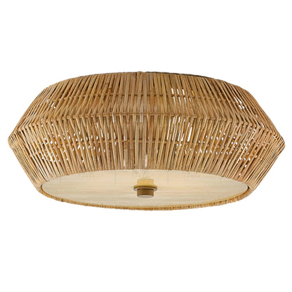 Brownell Rattan Hexagon Drum Flush Mount