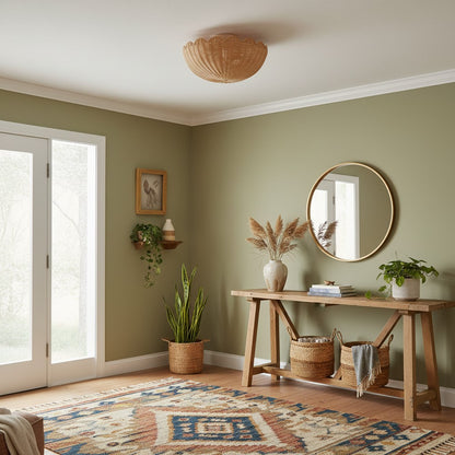 Bubble Rattan Flower Ceiling Light for Boho Entryway