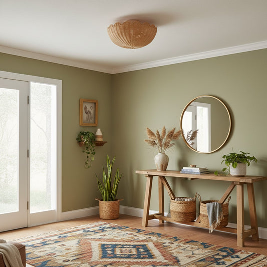 Bubble Rattan Flower Ceiling Light for Boho Entryway
